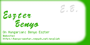 eszter benyo business card